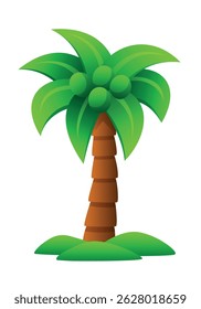 Palm tree. Summer illustration. Vector illustration isolated on white background.