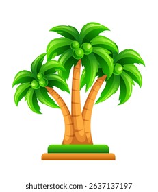 Palm tree. Summer illustration. Vector illustration isolated on white background.