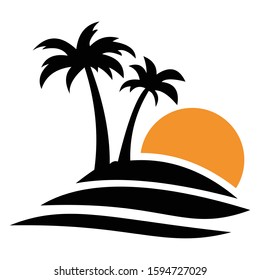 Palm tree summer logo designs template vector illustration