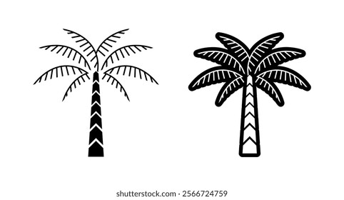 Palm tree summer logo set icon design and template