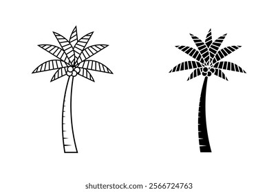 Palm tree summer logo set icon design and template