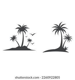 Palm tree summer logo and symbol template vector design