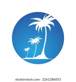 Palm-Baum-Sommerlogo und Symbolvorlage, Vektordesign