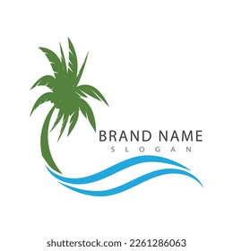 Palm tree summer logo and symbol template vector design