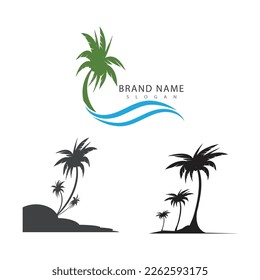 Palm tree summer logo and symbol template vector design