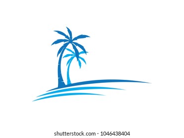 Palm tree summer logo template