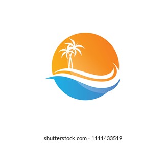 Palm Tree Summer Logo Template Vector Stock Vector (Royalty Free ...