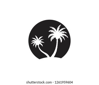 Palm tree summer logo template vector illustration