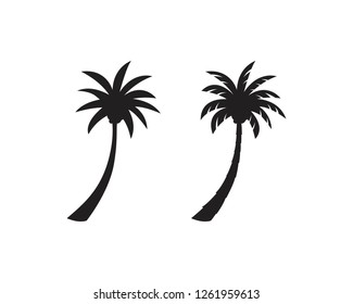 Palm tree summer logo template vector illustration
