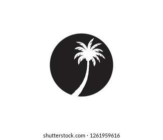Palm tree summer logo template vector illustration
