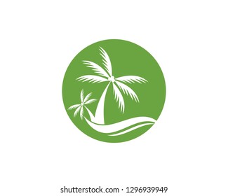 Palm tree summer logo template vector