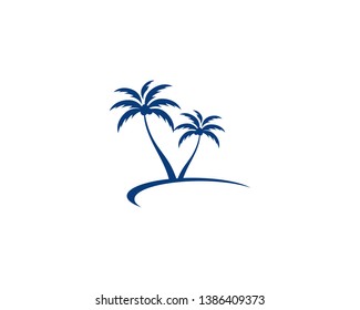Palm tree summer logo template vector illustration