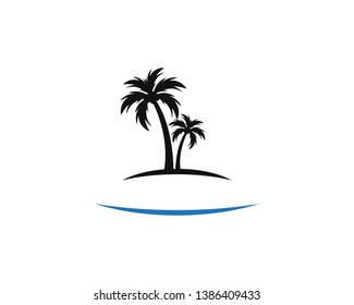 Palm tree summer logo template vector illustration