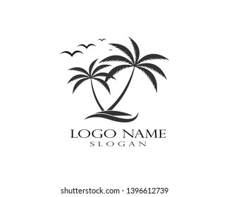 Palm Tree Logo Vector Illustration Design Stock Vector (Royalty Free ...