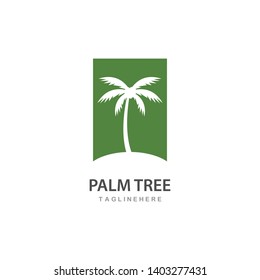 Palm tree summer logo template vector illustration
