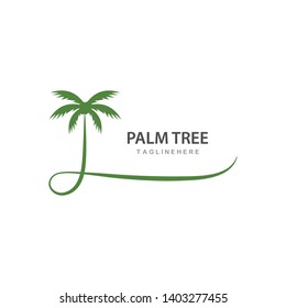 Palm tree summer logo template vector illustration