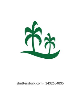 Palm tree summer logo template vector illustration