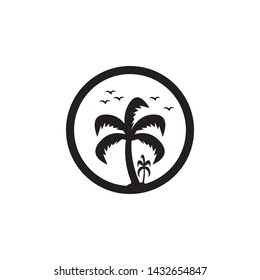 Palm tree summer logo template vector illustration