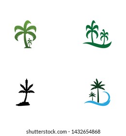 Palm tree summer logo template vector illustration