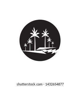 Palm tree summer logo template vector illustration