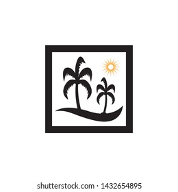 Palm tree summer logo template vector illustration