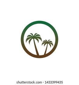 Palm tree summer logo template vector illustration
