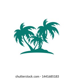 Palm tree summer logo template vector icon illustration