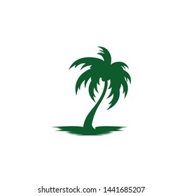 Palm tree summer logo template vector icon illustration