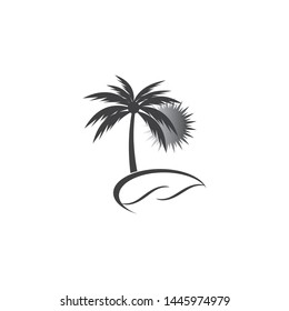 Palm tree summer logo template vector illustration