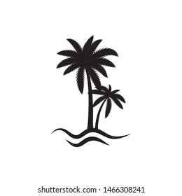 Palm tree summer logo template vector illustration