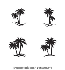 Palm tree summer logo template vector illustration