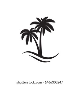 Palm tree summer logo template vector illustration