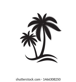 Palm tree summer logo template vector illustration
