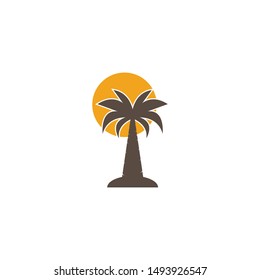 Palm tree summer logo template vector icon design