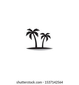 Palm tree summer logo template vector illustration