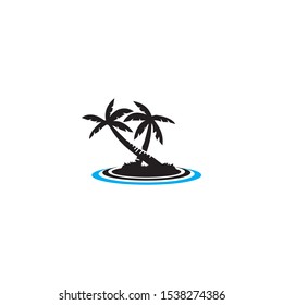 Palm tree summer logo template vector illustration