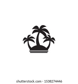 Palm tree summer logo template vector illustration