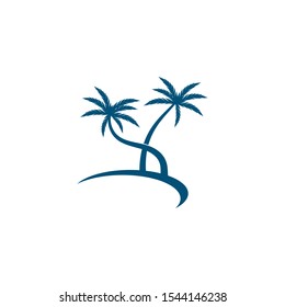 Palm tree summer logo template vector illustration