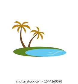 Palm tree summer logo template vector illustration