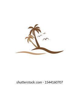 Palm tree summer logo template vector illustration