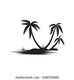 Palm tree summer logo template vector illustration