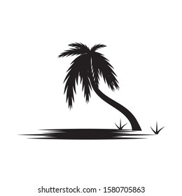 Palm tree summer logo template vector illustration