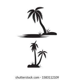 Palm tree summer logo template vector illustration