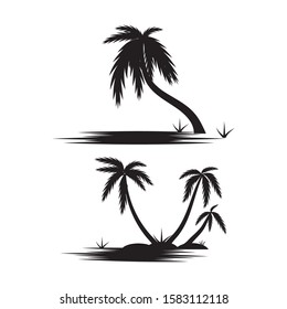 Palm tree summer logo template vector illustration
