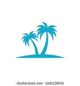 Palm tree summer logo template vector illustration
