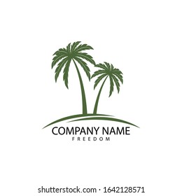 Palm tree summer logo template vector illustration