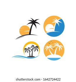 Ilustración vectorial del logotipo de árbol de palma