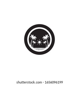 Plantilla vectorial del logotipo de árbol de palma