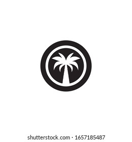 Palm tree summer logo template vector
