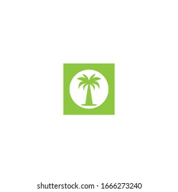 Palm tree summer logo template vector